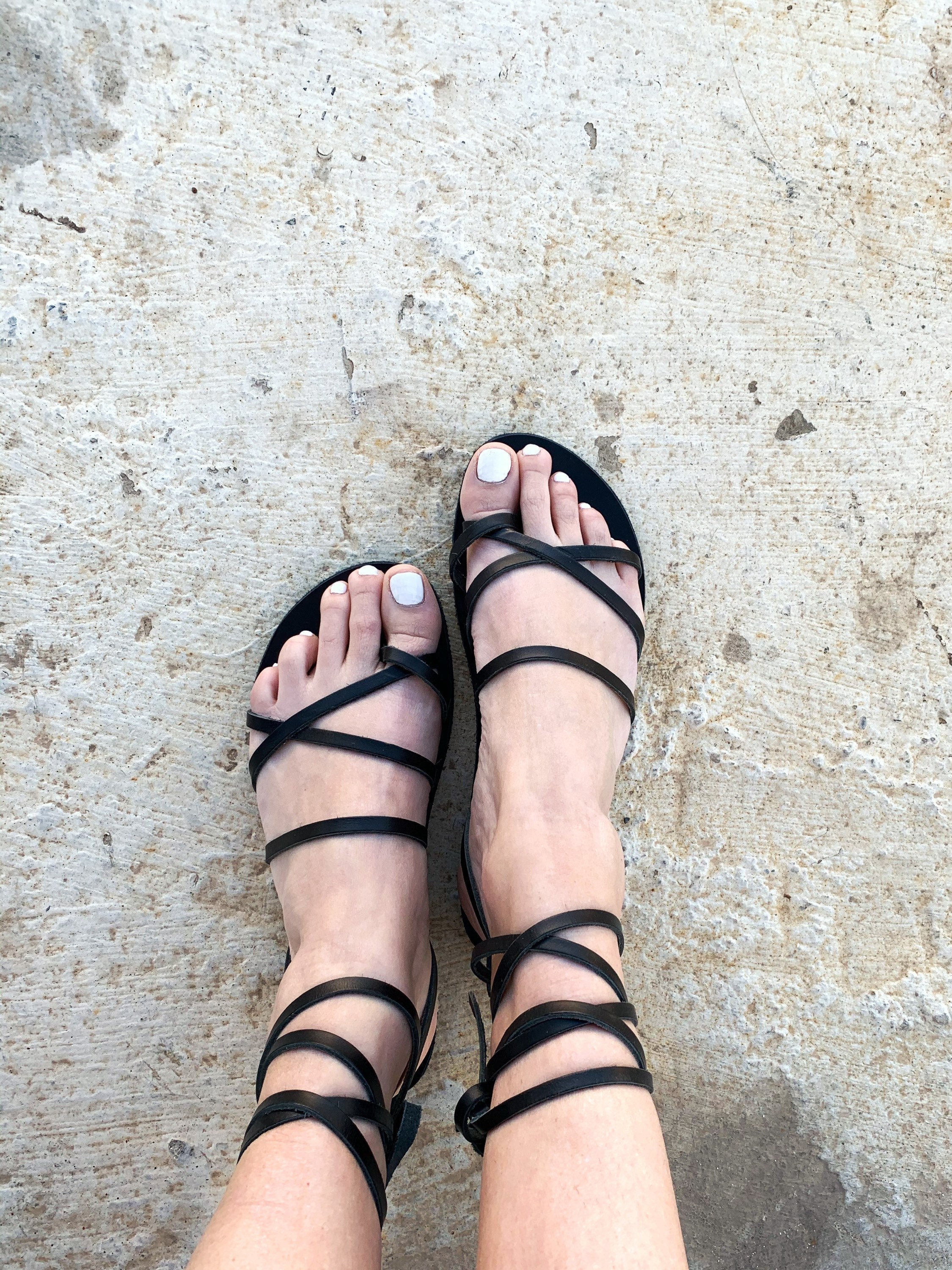 black bohemian sandals