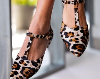 animal print cow Tango flats Woman Handmade Pointed flats Pumps , wedding shoes collection shoes, leather shoes, handmade.
