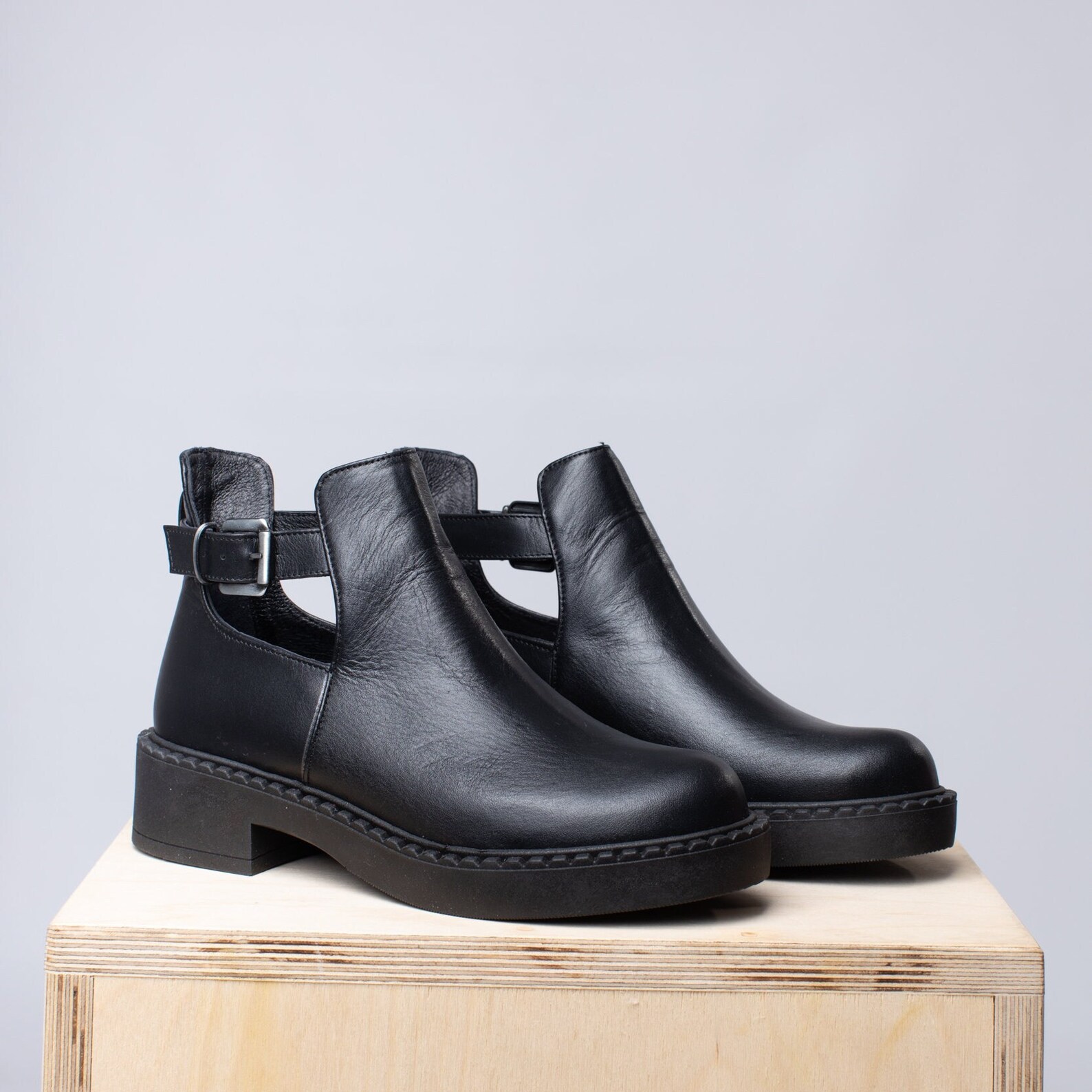open ankle boots