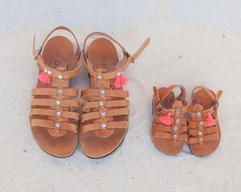 2 pairs sandals set for mother and daughter of acrobat gladietor sandals