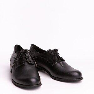 Black Oxford Woman Shoes// vegan version /Black vegan Leather Shoes/dance Shoes/Oxford flat Shoes/Flat Shoes/Black Leather Shoes/swing