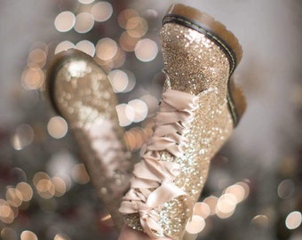 silver glitter combat boots