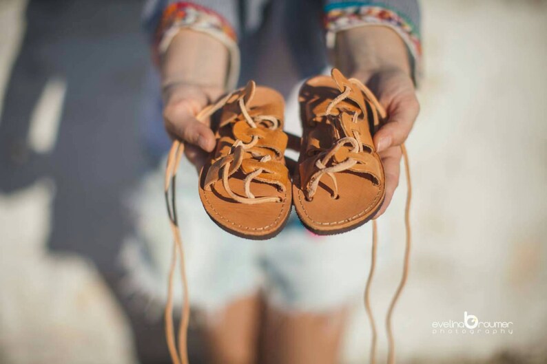 Baby Classic Lace up Sandals /tan Sandals/handmade in Etsy