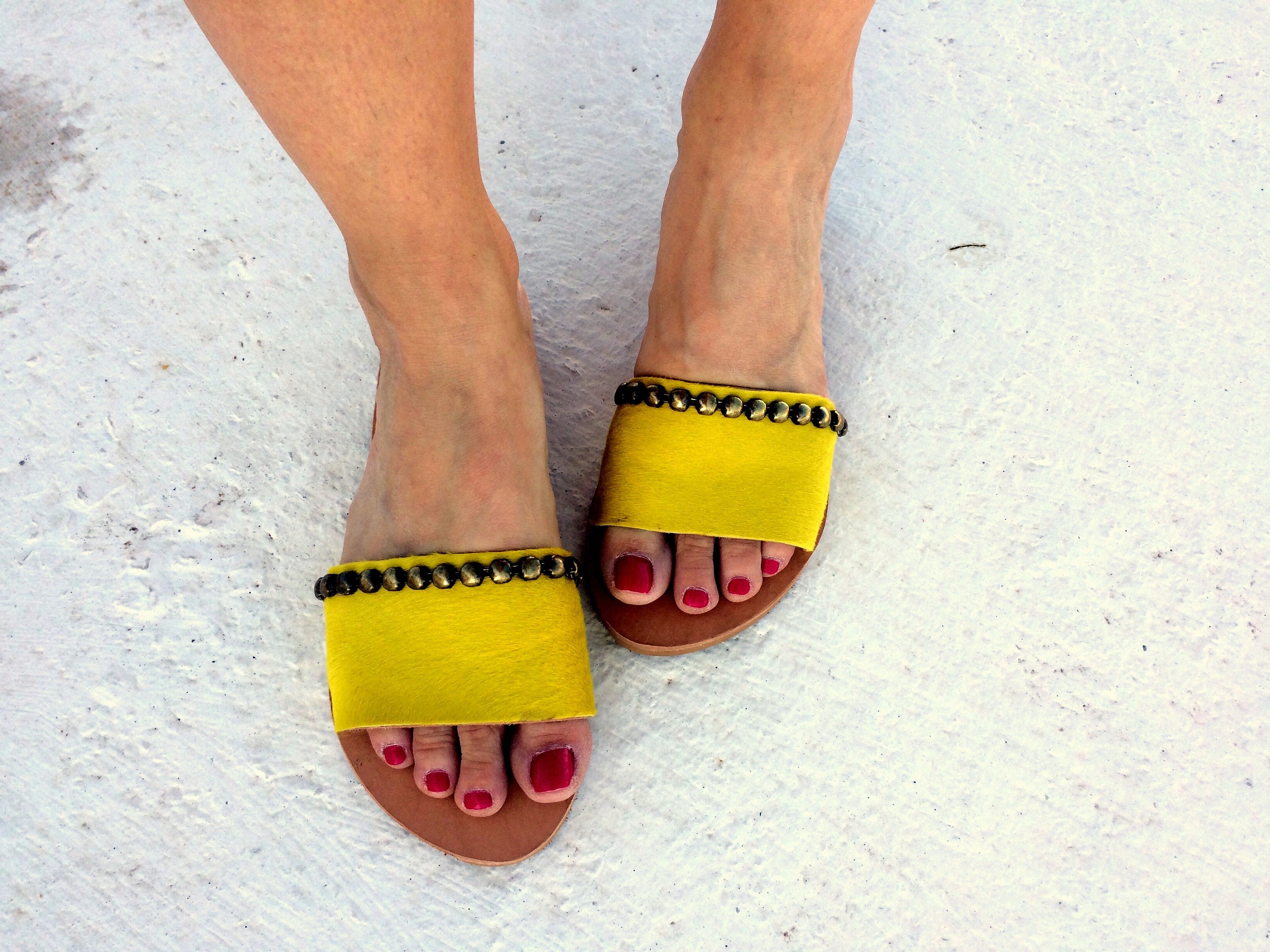 leather flipflop