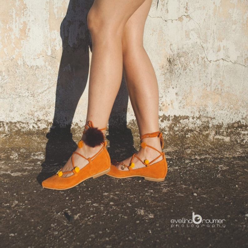 lace up pointed toe flats