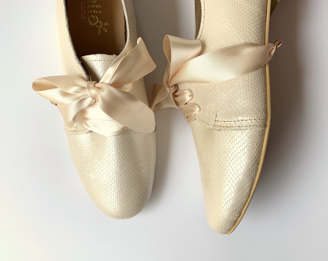 Women Wedding Oxford Ivory Leather Shoes Free Shipping Etsy