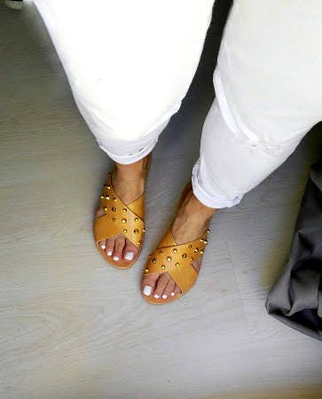 tan criss cross sandals