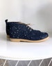 Dark Blue Handmade Leather Woman  Ankle Boots 