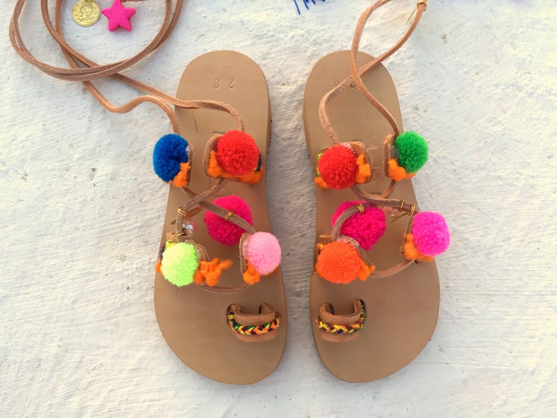boho greek handmade leather sandals for girl on SALE Free Shipping image 5