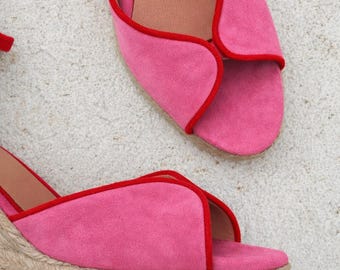 Open toe Handmade Platform Espadrilles, Leather Wedge Sandals, Summer Ankle Strap Shoes, Comfortable Greek Sandals for Women