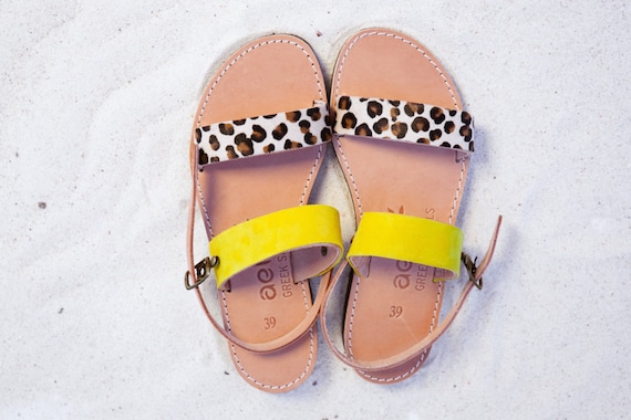 red and yellow sandals