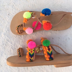 boho greek handmade leather sandals for girl on SALE Free Shipping image 6