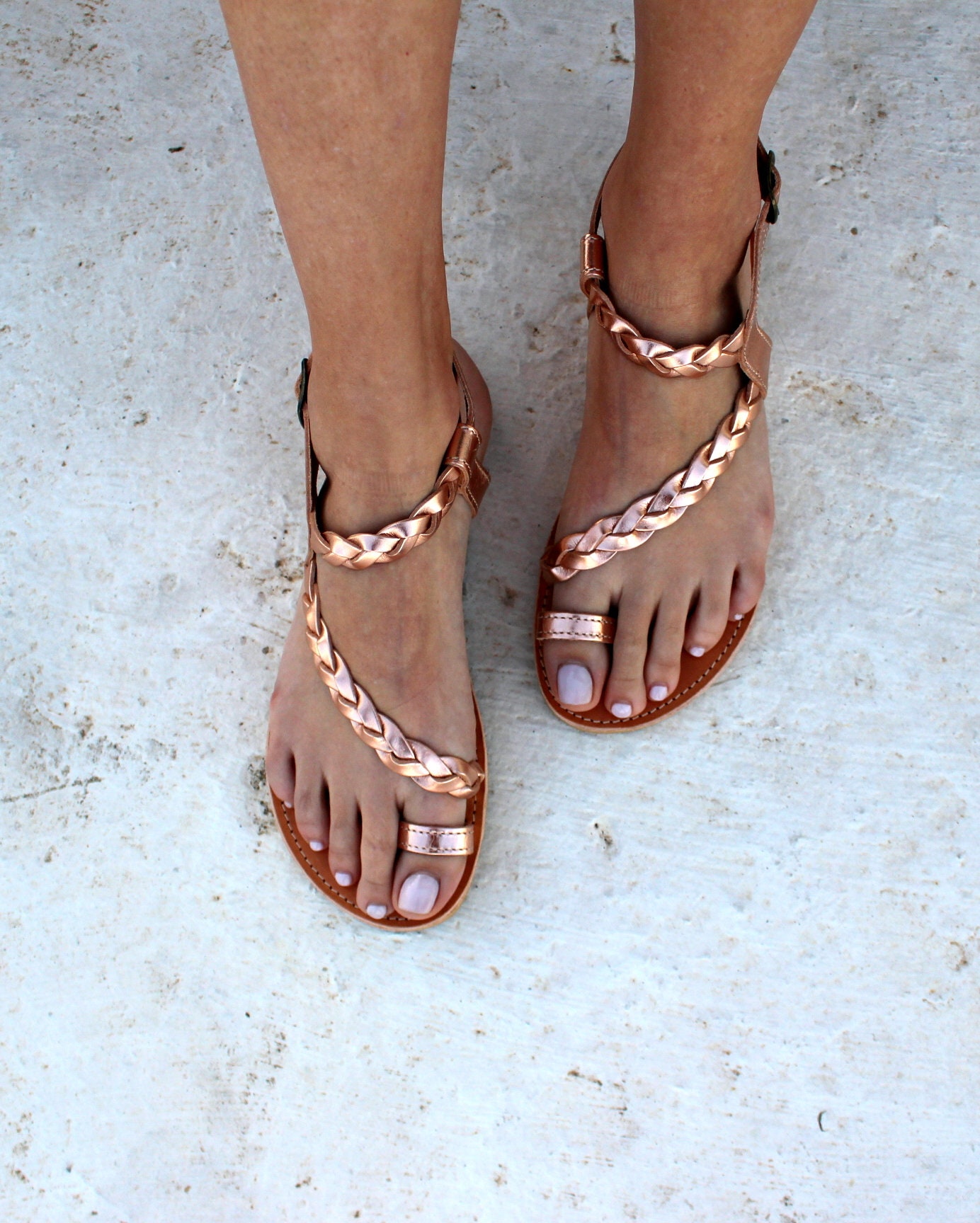 rose gold flip flops wedding