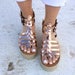 aelia gladiator handmade sandals  bronze pink gold gladietor platform with rope  flatform  golden sandals free shipping ready to ship 