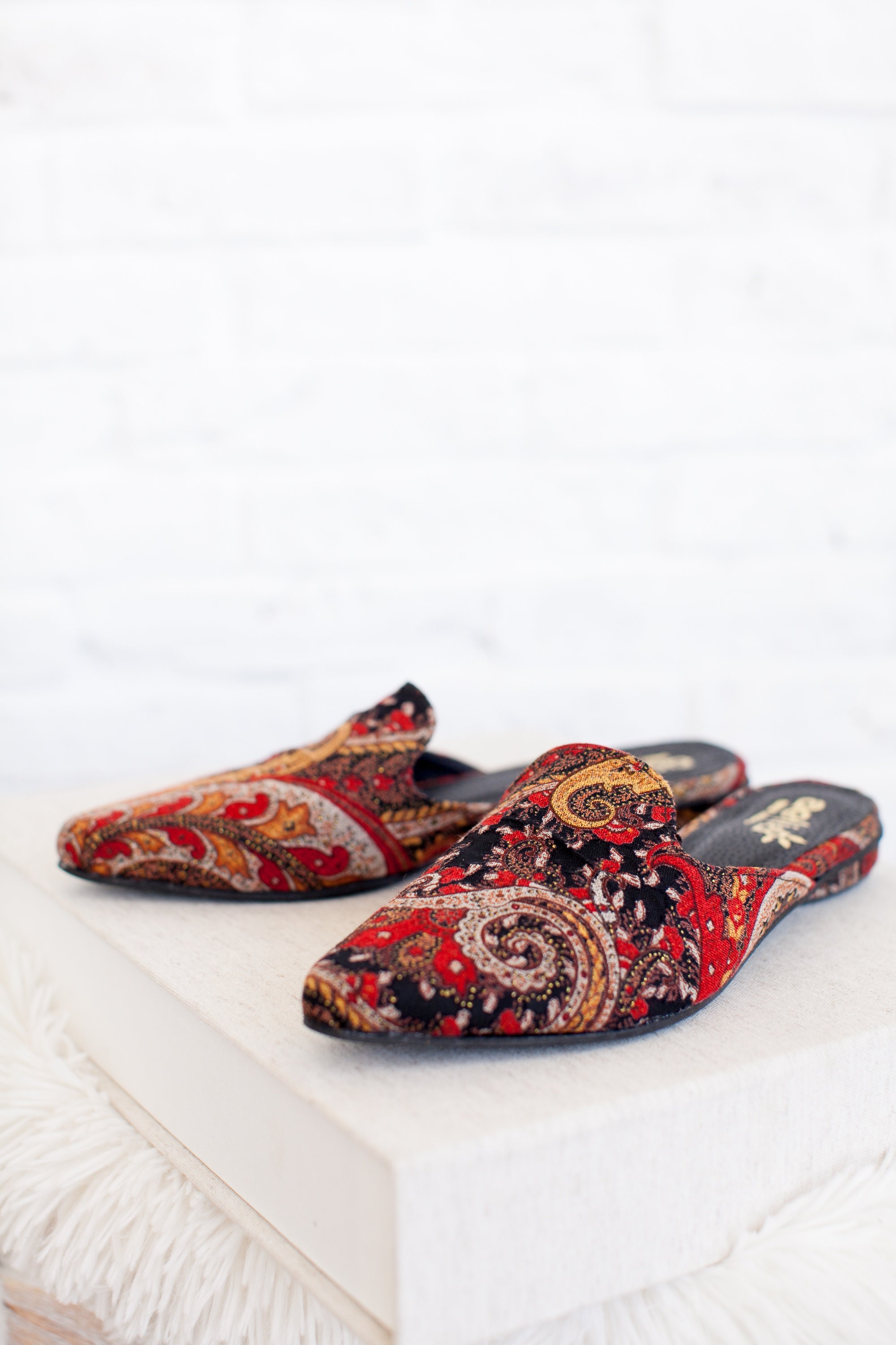 Ethnic Mules, Pointed Toe Flat, Leather Mules Slides, Slip On shoes ...