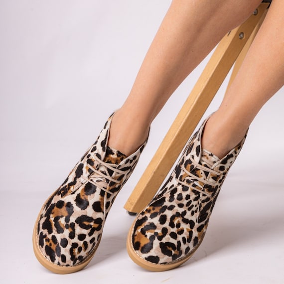 Leather Ankle Boots Animal Print white and Black brown Leopard Print Winter Shoes women Boho Shoes School Shoes Leather Woman Shoes Etsy
