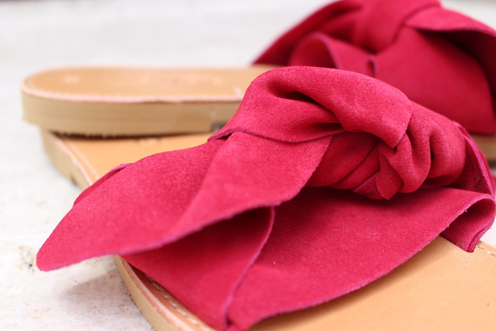 Woman Sandals Bow Sandals Aelia Greek Sandals Bow Slides - Etsy
