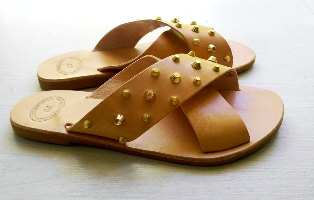 tan criss cross sandals