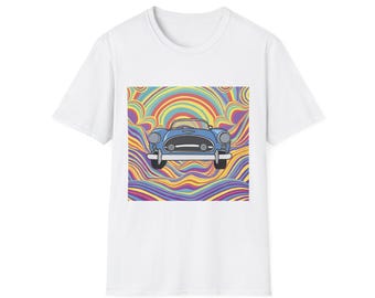 Retro Car Vibes Unisex Softstyle T-Shirt, Gift for Car Lovers, Vintage Style Tee, Summer Essentials, Music Festival Outfit