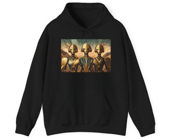 Artistic Unisex Hooded Sweatshirt, Cozy Sweatshirt, Fashion Hoodie, Unique Gift for Art Lovers, Casual Wear, Art-Inspired Apparel
