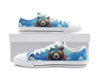 Majestic Bear Unisex Low Top Canvas Shoes