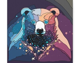 Celestial Bear in Calming colors Canvas Gallery Wraps