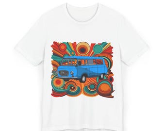 Vintage Van Unisex Jersey T-Shirt - Retro Graphic Tee, Bohemian Style, Casual Wear, Summer Outing, Perfect for Road Trips