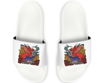 Medieval Dragon Men's PU Slide Sandals