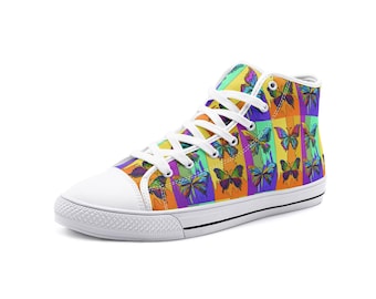 Silk Butterflies Unisex High Top Canvas Shoes Or Similar to Converses