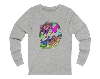 Hands of Butterflies in bright colors Unisex Jersey Long Sleeve Tee
