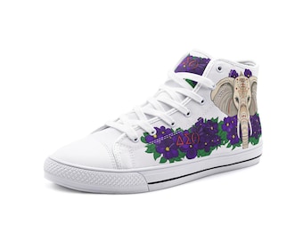 Alpha Sigma Theta Unisex High Top Canvas Shoes