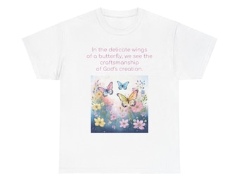 Butterlies are God's Unique Design Unisex Heavy Cotton Tee