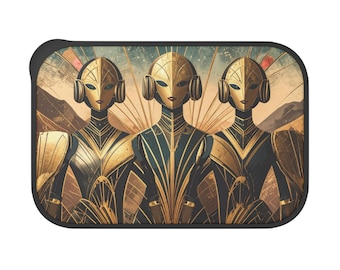 Art Deco Bento Box with Utensils, Unique Lunch Container, Stylish Meal Prep, Perfect for Work & School, Eco-friendly Snack Box