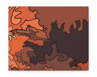Mars the 4th Planet in Our Solar System Abstract Art Canvas Gallery Wraps