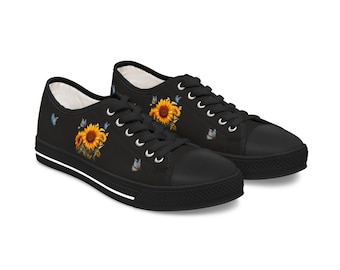 Women's Floral Low Top Sneakers, Casual Footwear, Summer Shoes, Trendy Sneakers, Gift for Her