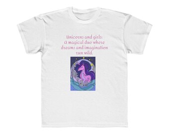 The mystic animal Unicorn girls Kids Regular Fit Tee