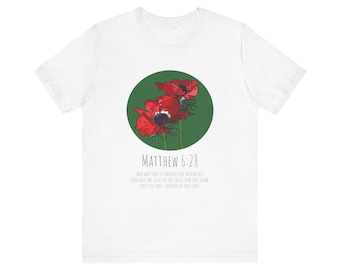 Matthew 6:28 Unisex Jersey Short Sleeve Tee