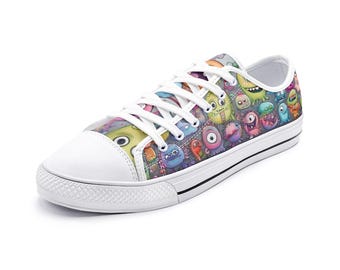 The Happy Creatures Unisex Low Top Canvas Shoes similar to low top converses