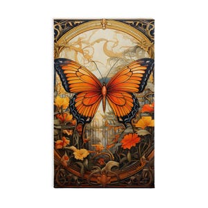 Butterfly Garden Hand Towel | Nature Lover Gift, Kitchen Décor, Bathroom Accessory, Floral Towel, Eco-Friendly Home