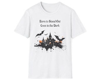 Gothic Graphic Tee, Unisex Softstyle T-Shirt, Spooky Shirt, Unique Halloween Gift, Born to Stand Out, Casual Autumn Wear