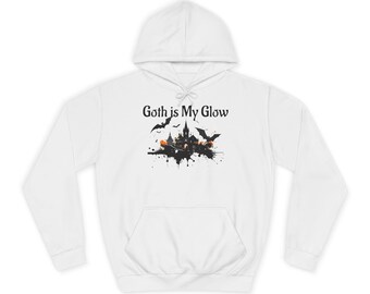 Gothic Glow College Hoodie - Stylish Unisex Sweater for Fall, Halloween, Campus Wear, Gift for Students, Cozy Casual Outfit