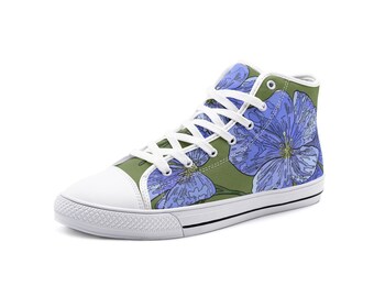 Flax Plant From the Bible for Jesus Burial Linen Unisex High Top Canvas Shoes Similar to High Top Converse