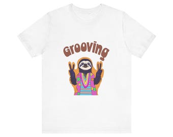Grooving Sloth T-shirt Unisex Jersey Short Sleeve Tee