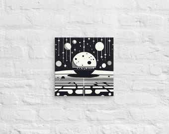 Abstract Black and White Canvas