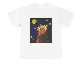 Cat As An Astronauts Unisex Heavy Cotton Tee