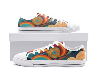 Retro 1970's Color Unisex Low Top Canvas Shoes