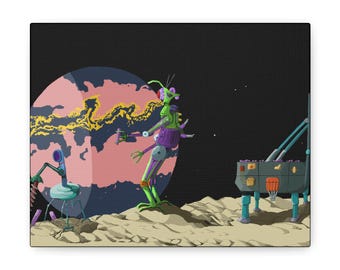 The Robots in their tools Canvas Gallery Wraps