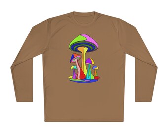 Bright Mushroom in bright neon colors Unisex Lightweight Long Sleeve Tee