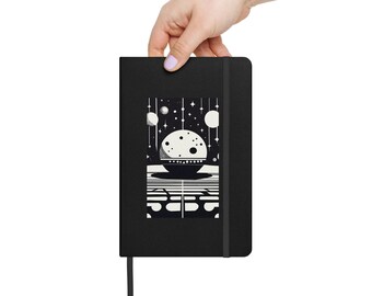 Abstract Modern Balck and White Hardcover bound notebook