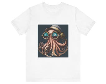 Steampunk Octopus Unisex Jersey Short Sleeve Tee or Graphic T-shirt